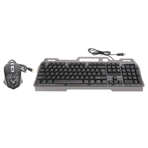 Combo de teclado y ratón para juegos, 104 teclas, sensación mecánica ergonómica, juego de ratón y teclado USB para juegos con cable