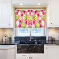 thumbnail image 5 of Yayeee Kitchen Curtains Tier Pair Light Filtering 27"x36" Rod Pocket Short Cafe Window Panel, Floral Raspberries, 5 of 7