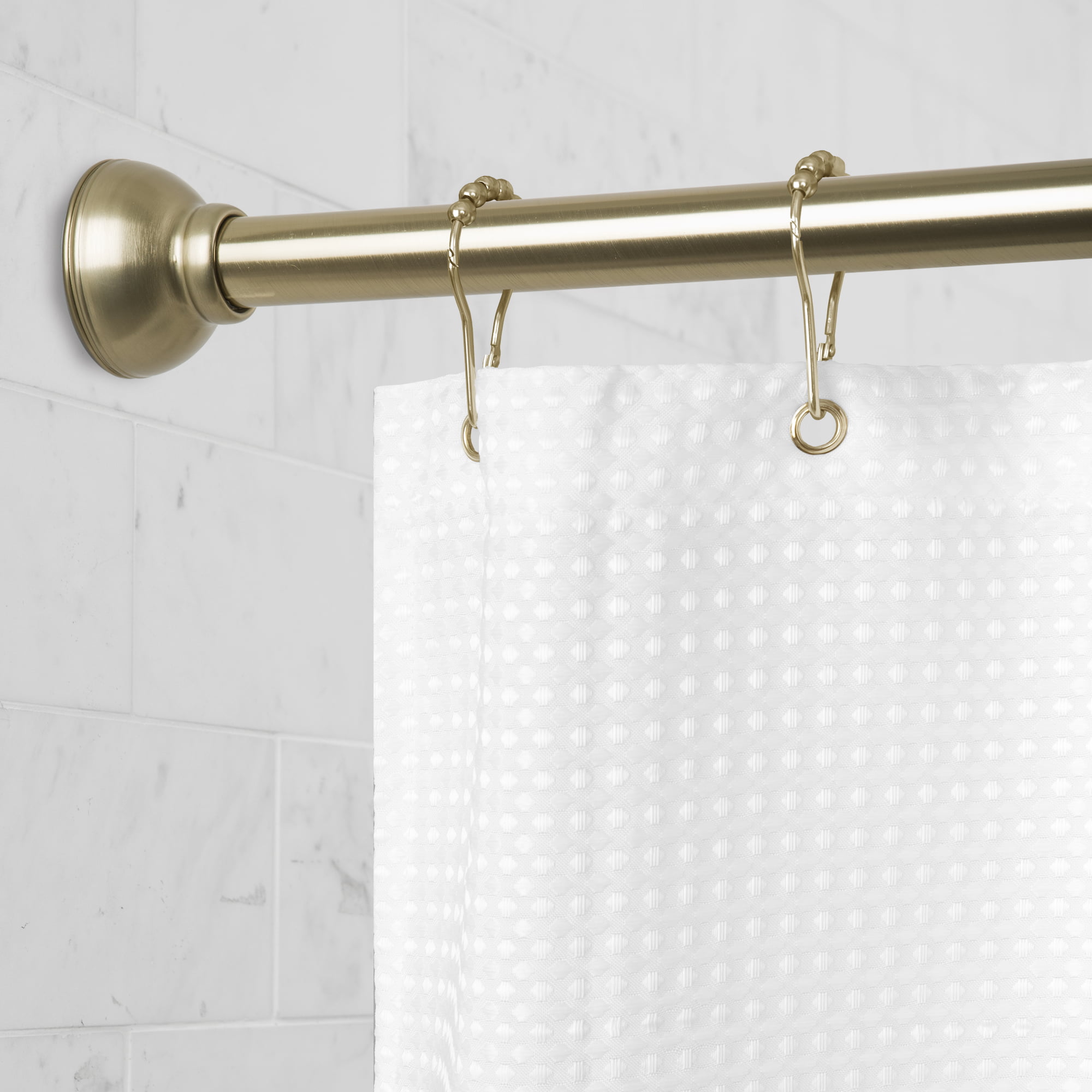 shower curtain rod height for walk in shower