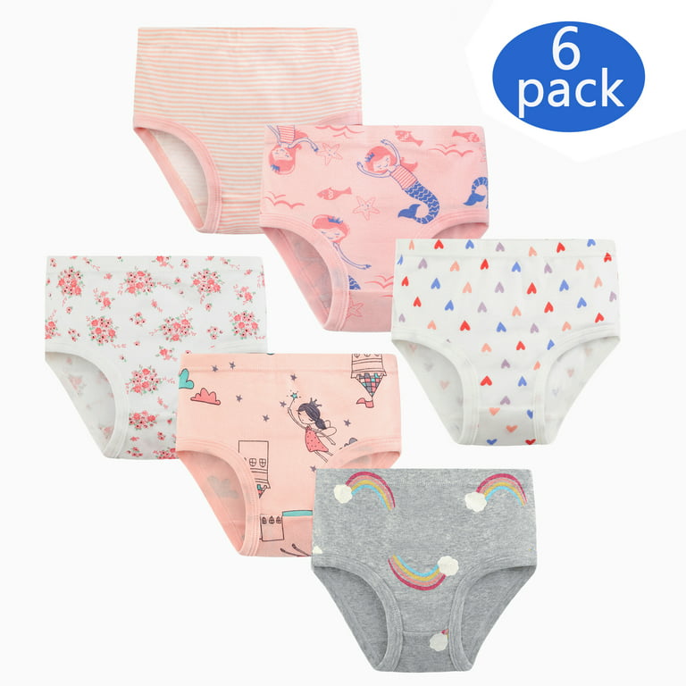 Gyratedream Clearance Toddler Little Girls Panties-6 Pack,100% Cotton Brief  Underwear Undies