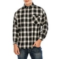 thumbnail image 4 of FOCUSSEXY Men's Flannel Shirts Big & Tall Long-Sleeve Button Down Plaid Shirt Workshirt Mens Business Work Plaid Formal Top Big and Tall Plaid Shirt Red Black, 4 of 7