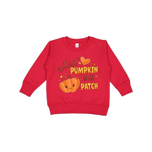 Inktastic Cutest Pumpkin in the Patch with Orange Heart Toddler Sweatshirt
