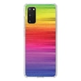 thumbnail image 1 of DistinctInk Clear Shockproof Hybrid Case for Galaxy S20 / S20 5G (6.2" Screen) - TPU Bumper, Acrylic Back, Tempered Glass Screen Protector - Rainbow Shimmering Lines, 1 of 2