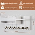 thumbnail image 4 of Homaryx Wall Mounted Key Holder with Shelf and Mail Organizer, Wooden Key Hanger Rack for Entryway, Living Room, Hallway Home Essentials White, 4 of 6