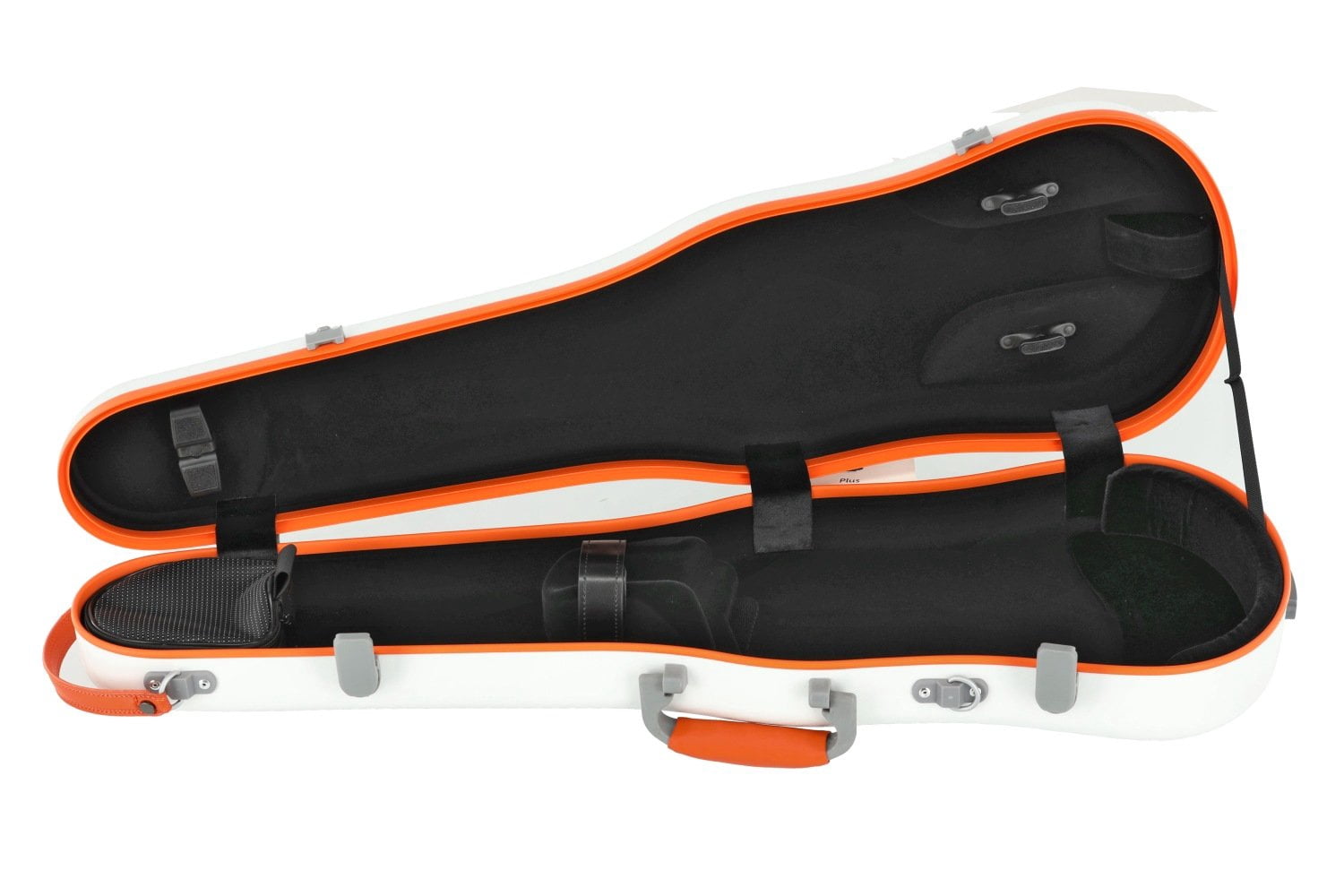 PURE by GEWA Violin Case, Polycarbonate Fun, Shaped, White/Orange, w/Subway Handle