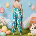 thumbnail image 6 of YDFCWXW Girls Casual Sleeveless Jumpsuits Spaghetti Strap Summer Loose Romper Long Pants with Pockets for 1-10 Years (Green, 5-6Years), 6 of 6