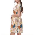 thumbnail image 2 of Xecao Tropical Beach Sea Shell for Women Summer Short Sleeve Midi Dress with Pockets Casual Aline Flowy Tshirt Dress Vocation Beach Sundress, 2 of 6