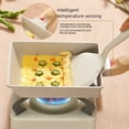 thumbnail image 2 of Wholesale Japanese Jade Non-Stick Rectangular Skillet with Temperature Sensor - 19.6x16cm White Tamagoyaki Pan for Steak, Eggs & Breakfast, Includes Silicone Spatula - Durable, Even Heat, 2 of 5