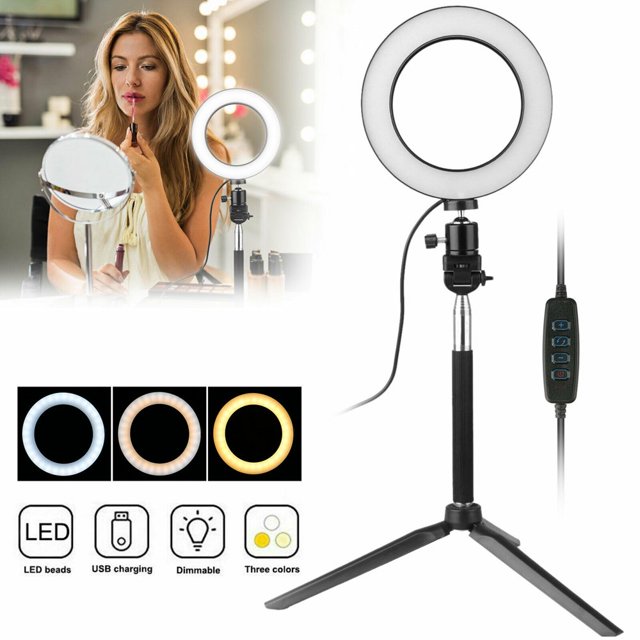 LED Ring Light with Tripod Stand Selfie Ring Light Makeup Ring Light for YouTube Video Photography Shooting with 3 Light Modes and 10 Brightness Level Compatible with iPhone/Android