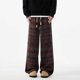 thumbnail image 5 of Pantalones de hombre de longitud completa con estampado de punto Zang-zang, bolsillos con cordón ajustable, cintura elástica, pantalones de pierna recta, pantalones de poliéster para hombre, 5 of 8