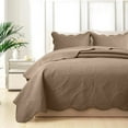 thumbnail image 3 of Moonlight20015 3-Piece Lightweight Microfiber Ultrasonic Floral Quilt Set, Beige, King, 3 of 12