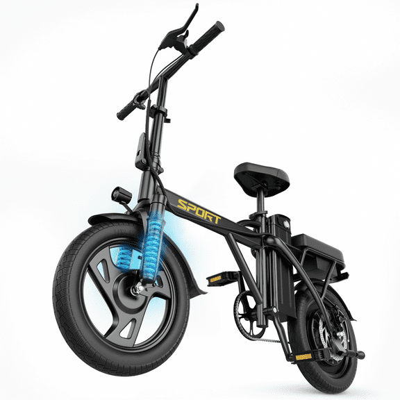 Electric Bike for Adults, 500W Motor, 20 MPH Max Speed Folding Ebike, 14" Electric Bicycles, Max 20 Miles Range (Pedal Assist Mode), Mini E Bikes