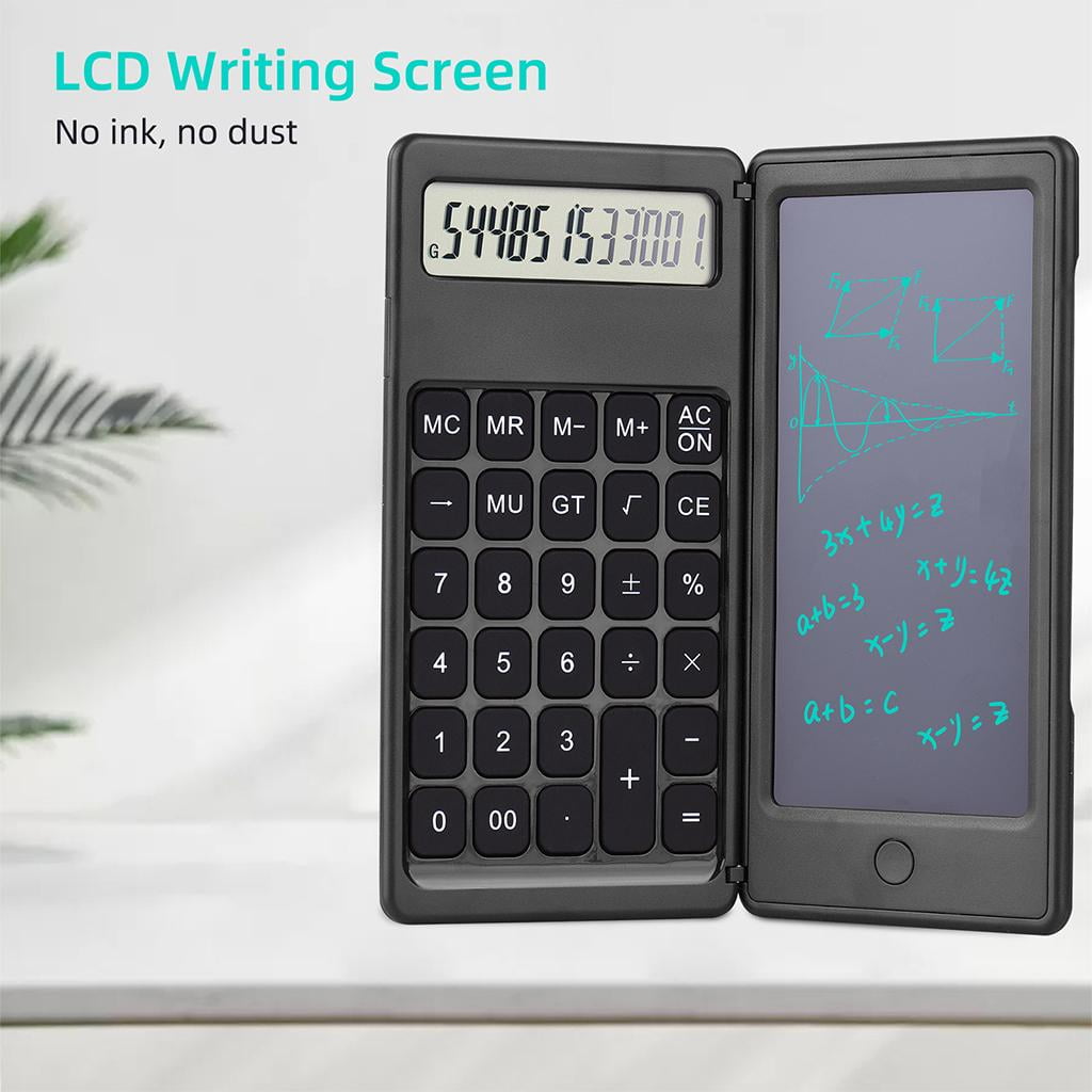 Calculator Writing Tablet Notepad with 6 Inch Foldable Design for Office Desktop Business and Accounting