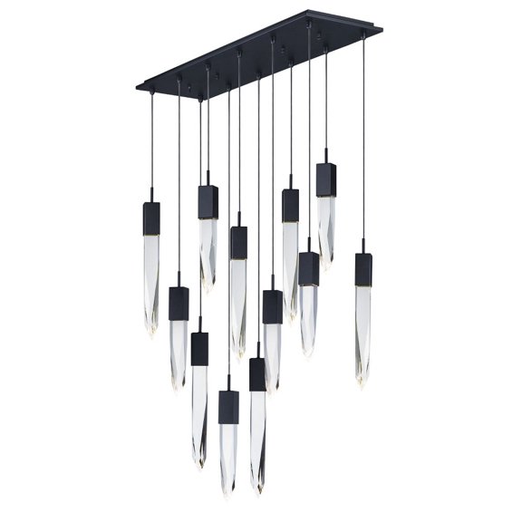 -72W 12 Led Pendant-39.25 Inches Wide By 21 Inches High-Black Finish Et2 Lighting E31248-20Bk