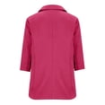thumbnail image 6 of BODOAO Women's Ruched 3/4 Sleeve Blazer Lightweight Slim Fit Jacket with Padded Shoulders, Business Casual Open Front Work Office Layering Suit Coat for Daily Outfits and Meetings Hot Pink 2XL, 6 of 9