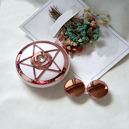 Durable Container Temperament Travel Contact Lens Case Storage Box Mirror Eye Care PINK