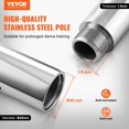 thumbnail image 2 of Adjustable Home Fitness Pole, 45mm Stainless Steel Dance Pole Kit for Gym & Exercise, Portable Spinning or Static Dancing Pole, Silver, 2 of 6