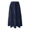 thumbnail image 4 of Women's Flowy Boho Maxi Skirt Elastic High Waist Tiered A-Line Long Summer Skirt with Pockets Fashion Retro Floral Print, 4 of 5