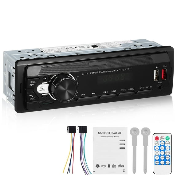 Vosarea Car Radio Receiver for Truck and Auto Black Audio Receiver with Amplifier and Radio