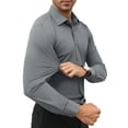 thumbnail image 2 of sogami Men's Long Sleeve Button Down Shirts Stretch Dress Shirts Muscle Fit, 2 of 8