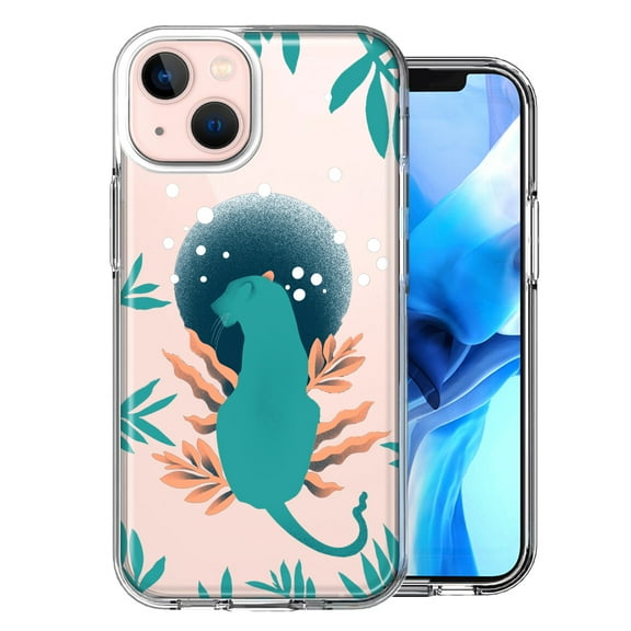 MUNDAZE For Apple iPhone 13 Mini Moon Jaguar Design Double Layer Phone Case Cover