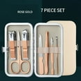 thumbnail image 1 of Rose Golden Stainless Steel Nail Clipper Set Grooming Tool Set With Case Manicure Art Tool, 1 of 4