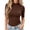 15# Coffee, variant on Mock Neck Tops For Women Short Sleeve Slim Basic Summer Fall Basic Tee Mock Turtleneck Tops Women Slim Fit Fashion Top Half Sleeve T-Shirt Dressy Casual Basic Business Work Summer Fall