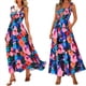 thumbnail image 3 of Vestido Maxi Bohemio de Verano para Mujer, Sin Mangas, Fruncido, con Tirantes Finos, Corte en A, Fluido, para Playa, , Talla L, 3 of 7