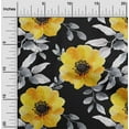 thumbnail image 1 of oneOone Rayon Yellow Fabric Leaves & Floral Watercolor Sewing Fabric By The Yard Printed Diy Clothing Sewing Supplies 56 Inch Wide, 1 of 5