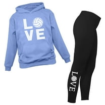 Volleyball-Themed Hoodie and Leggings Set for Women and Teen Girls - Ideal Volleyball Birthday Fan Gift - Stylish and Comfortable Athletic Wear for Practice and Everyday Use