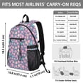 thumbnail image 3 of JIALIOU 14" Laptop Backpack Waterproof Airline Approved Stylish Casual Daypack for Travel Business College Work, Pink Teal Small Flowers, 3 of 8
