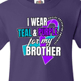 thumbnail image 4 of Inktastic Suicide Prevention I Wear Teal and Purple for My Brother Youth T-Shirt, 4 of 5