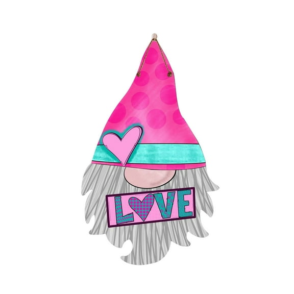 FFENYAN Valentine's Day Hanging Gnome Ornaments Door Sign Valentine's Day Dwarf Door Sign Wooden Door Hook Valentine's Day Porch Decoratio