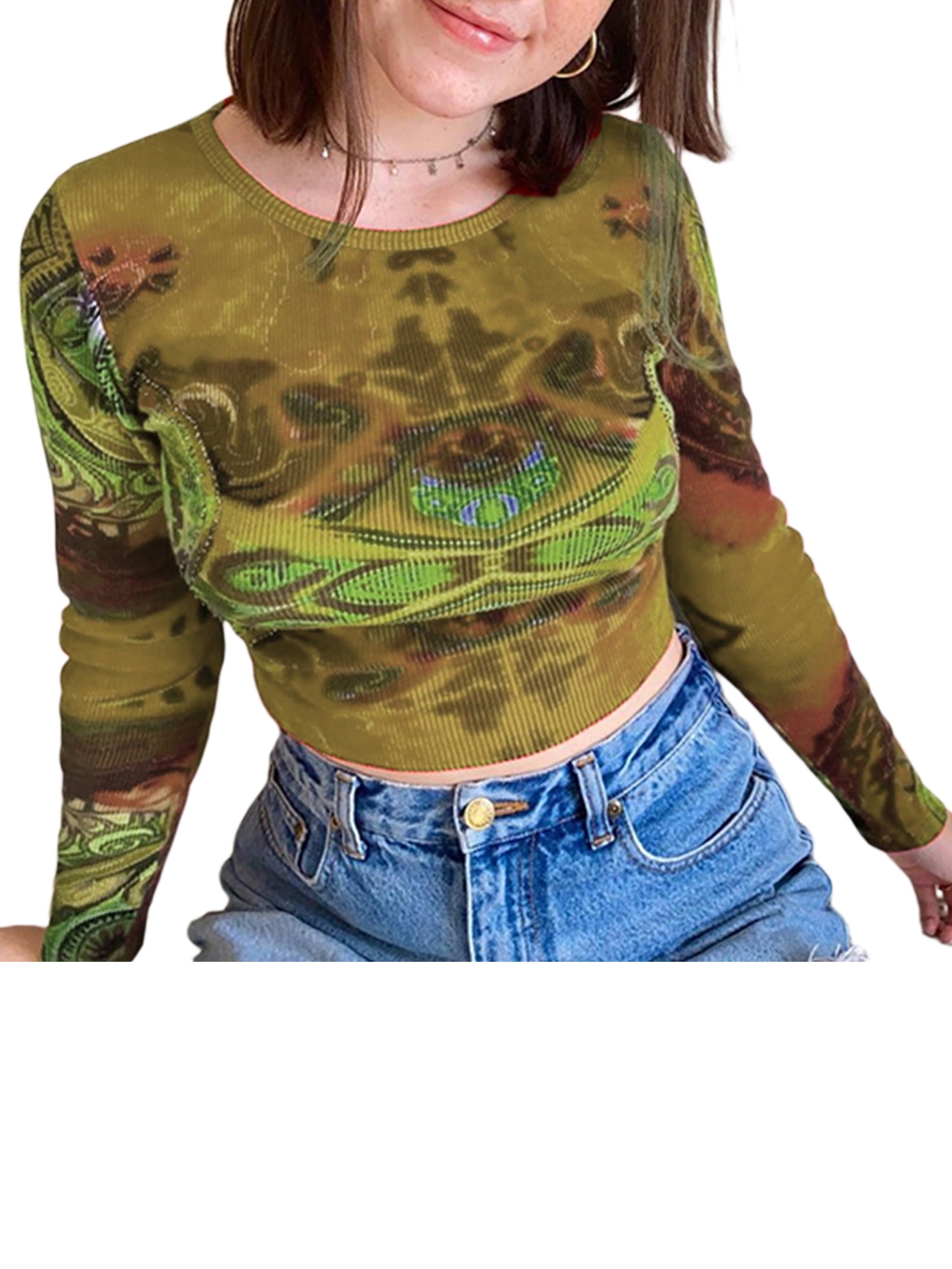Vintage V neck Knitted Embroidery Crop Floral Spring Summer Button Up Crop Top Short Sleeve Knit Tops Y2K Yellow Floral Printing Crop Top