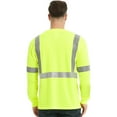 thumbnail image 7 of ProtectX 3-Pack Men's High Visibility Heavy Duty Breathable Long Sleeve Reflective Safety T-Shirts for Work Warehouse Construction, Class 2, Green - 3X Large, 7 of 7