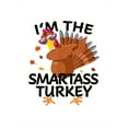 thumbnail image 2 of Camiseta para mujer Suave Transpirable veranoWomen's "I'm the Smartass Turkey" Graphic T-Shirt - Casual Round Neck Short Sleeve, Comfortable Polyester Blend, Festive Holiday Design, Thanksgiving T S, 2 of 7