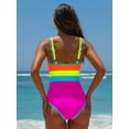 thumbnail image 3 of Traje de baño de una pieza popvil para mujer Tummy Control, color rosa intenso, 3 of 4