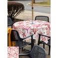 thumbnail image 5 of Outdoor Tablecloth with Umbrella Hole for Patio/Picnic/Party/Camping, Nautical Coastal Waterproof Table Cloth Square Cover Washable, Summer Sea Coral Starfish Underwater Red (60"x 60"), 5 of 8
