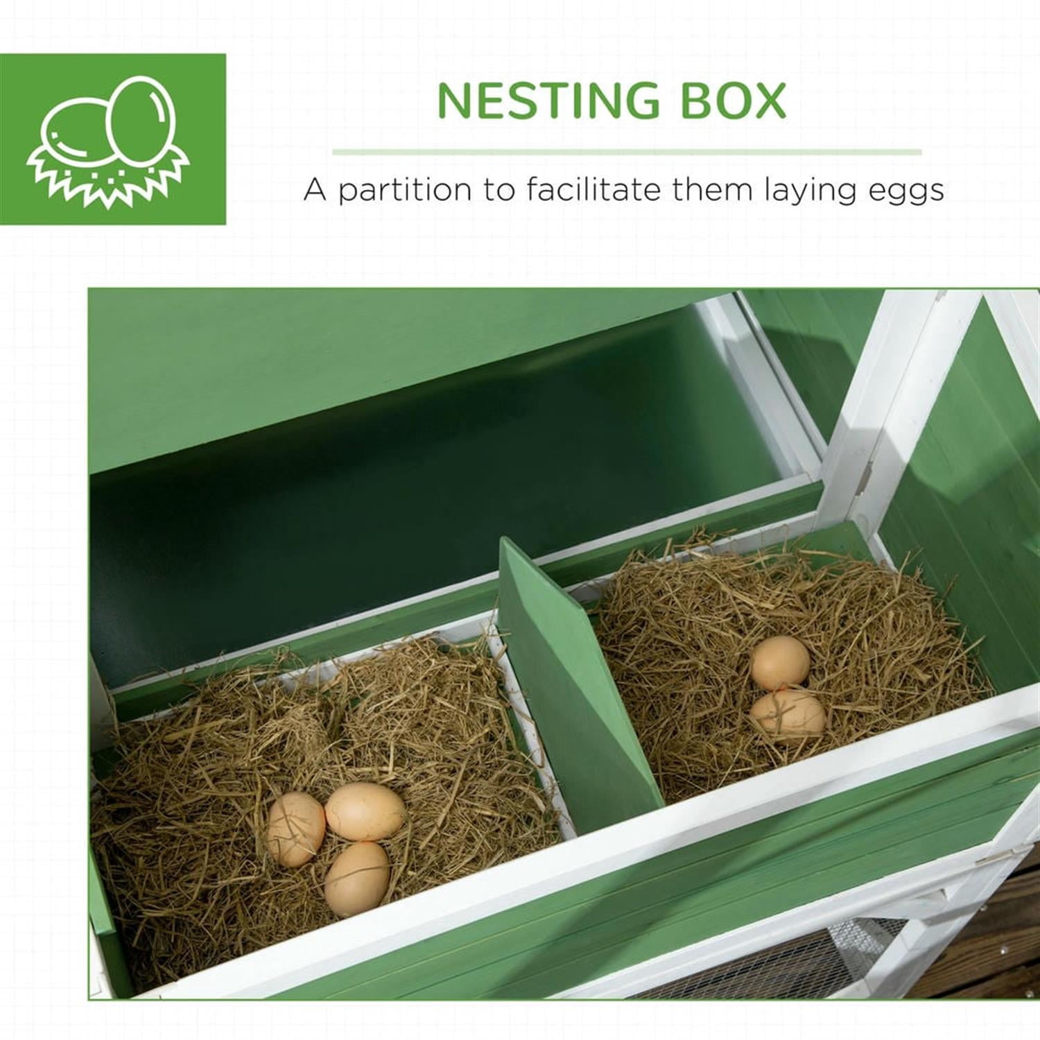 Demi Bonn 49" Small Wooden Chicken Coop with Garden Space, Outdoor Hen House for 2-4 Chickens, Large Rabbit Hutch, Green