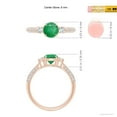 thumbnail image 4 of ANGARA Natural Three Stone Emerald and Diamond Ring in 14K Rose Gold for Women (Size-6mm) | May Birthstone, Birthday, Anniversary, Jewelry Gift for Women | Natural Emerald Ring, 4 of 8