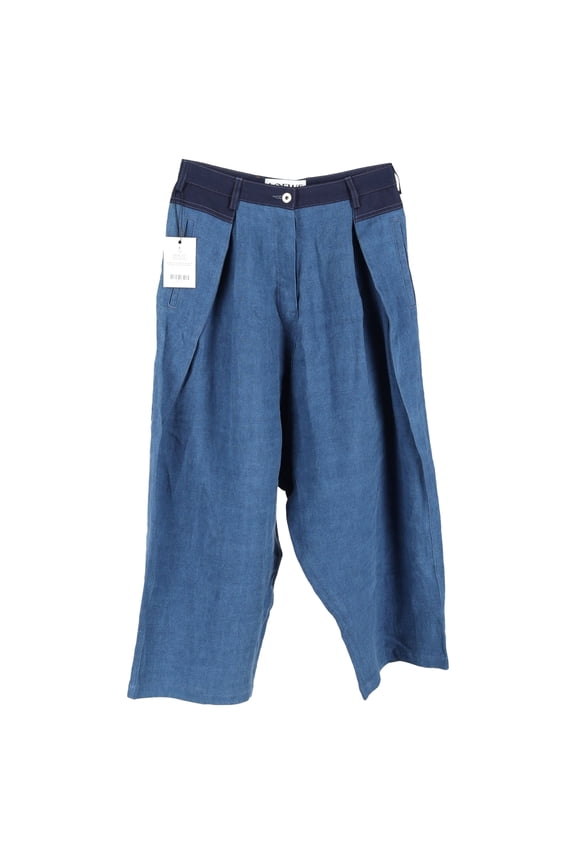 Pre-Owned Loewe High Rise Pleated Jeans in Blue Denim