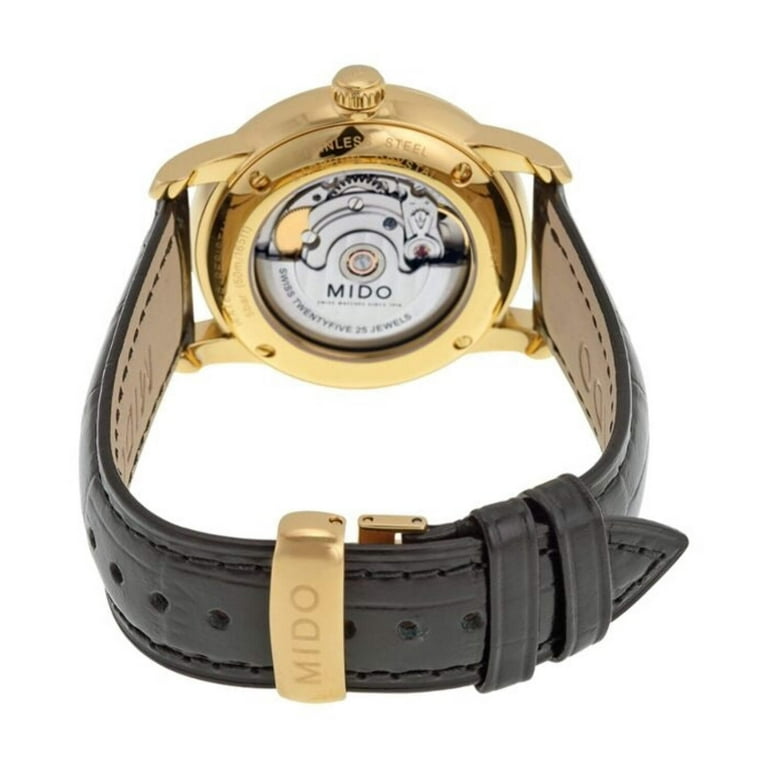 Mido Baroncelli II Automatic White Dial Black Leather Mens  display picture 2
