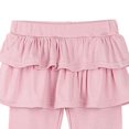 thumbnail image 4 of BLTIBY Girls Cotton Leggings Ruffle Skirt School Uniform Pants Relaxed Fit Pants Kids Stretch Warm Preppy Legging Skirts Pink 5-6 Years, 4 of 7