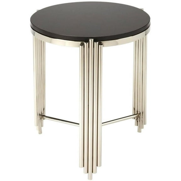Beaumont Lane Metal Furniture Modern Stainless Steel End Table in Black