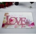 thumbnail image 2 of PKQWTM Valentine Day Letters Love Flowers Old Vintage Wooden Kitchen Dining Table Mats Placemats Size 12x18 Inches, Set of 2 Pieces, 2 of 2