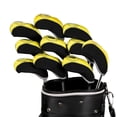 thumbnail image 4 of Juego de 10 Uds. de fundas para cabeza de hierros de Golf Cola accesorios de Golf amarillo negro, 4 of 8