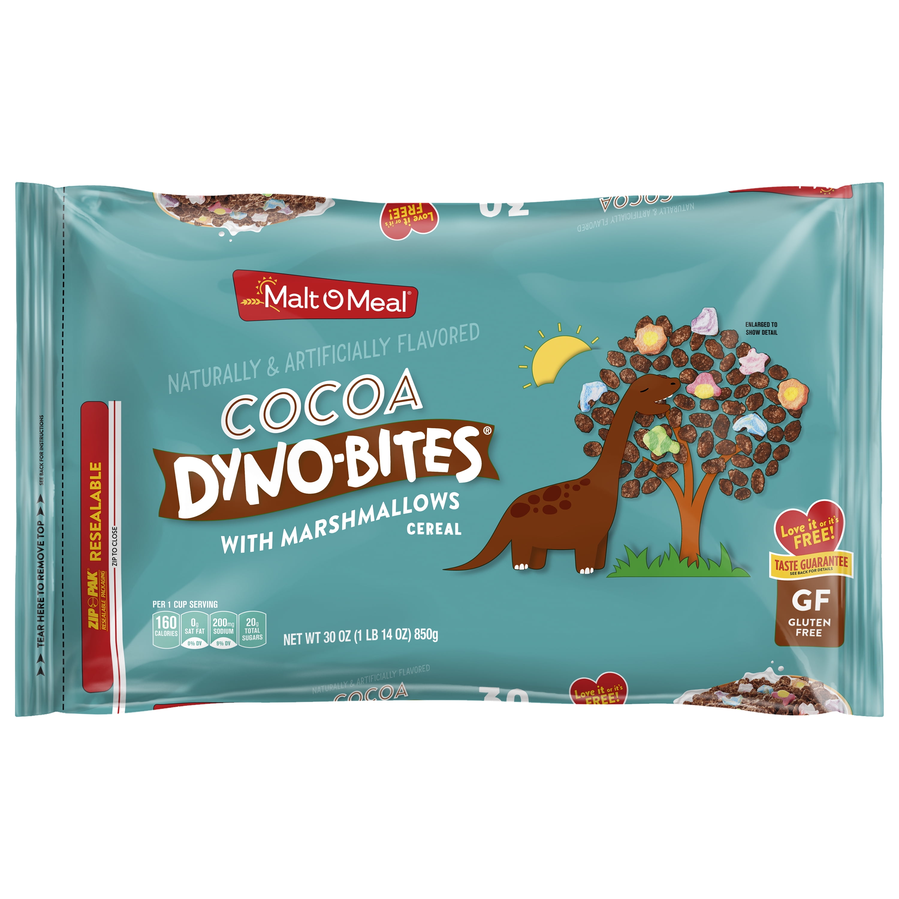 Malt-O-Meal Cocoa Dyno Bites with Marshmallows Gluten Free Breakfast Cereal, 30 OZ Bag
