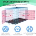 thumbnail image 4 of YRLLENSDAN 24 inch Dog Crates for Small Dogs Puppy Crate Collapsible Dog Crate Wire Dog Crate Foldable Dog Crate Small Dog Kennel Indoor Dog Cage for Small Dogs Crates 10-20 Pounds, Blue, 4 of 7