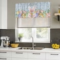 thumbnail image 5 of Easter Valances for Windows, Decorative Rod Pocket Window Valance Curtains, Spring Eggs Rabbit Ear Flowers Wooden Grain Short Curtain Drapes for Kitchen/Bathroom/Living Room, 2 Panels, 42" W x 12" L, 5 of 8