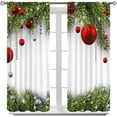 thumbnail image 3 of Merry Christmas Curtains Balls with Pine Fir Tree Holiday Season Classic Art Printed Living Room Bedroom Window Drapes Treatment Fabric 2Panels 42 (W) x 63(L) Inch Blackout, 3 of 7